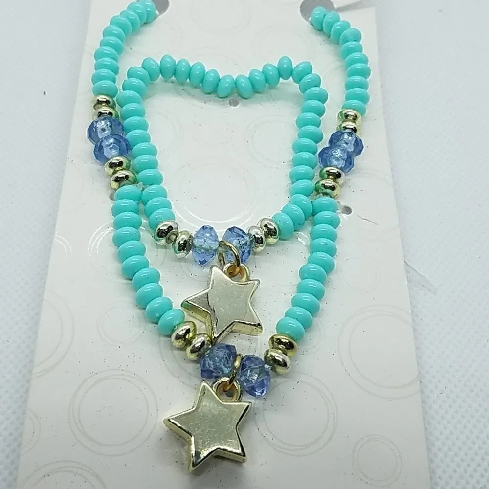 NWT Wonder Nation Blue & Gold Necklace & Bracelet